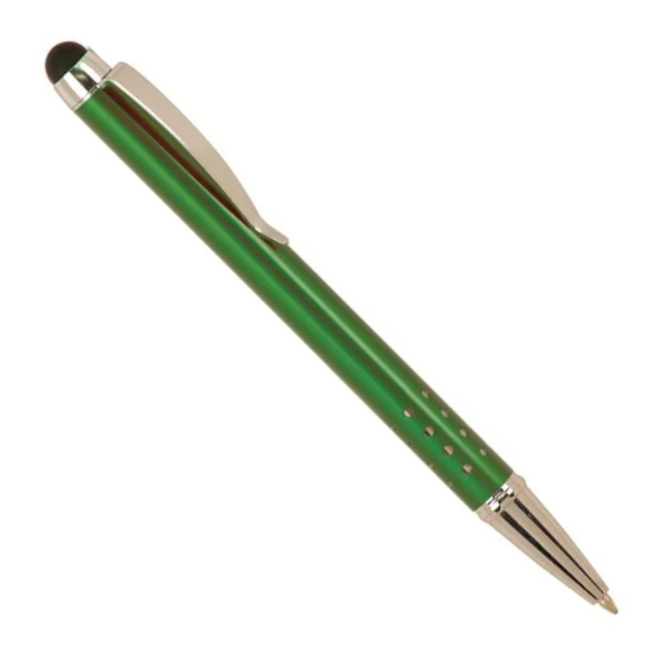 Laser Engraved Green Gloss Ballpoint Pen with Stylus 1
