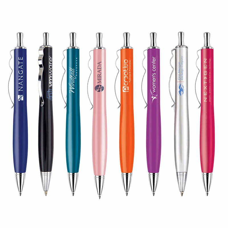 Lacquer Coated Pen with Wavy Chrome Clip