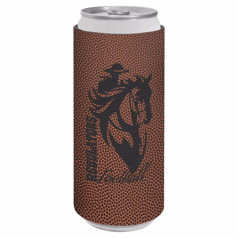 Football Leatherette Slim Beverage Holder