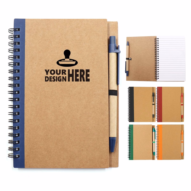 Paper Spiral Notebook with Pen