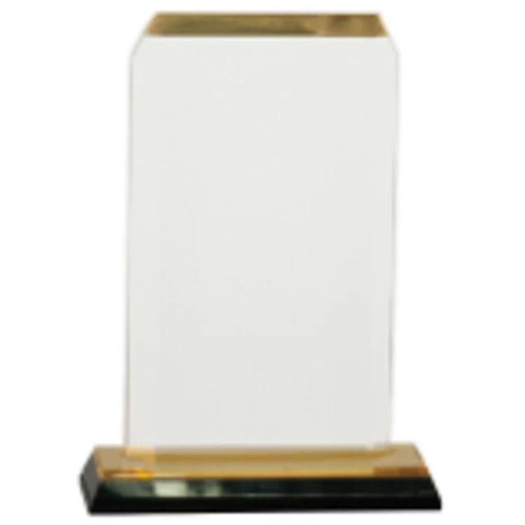 6.5" Gold Clipped Corner Impress Award 1