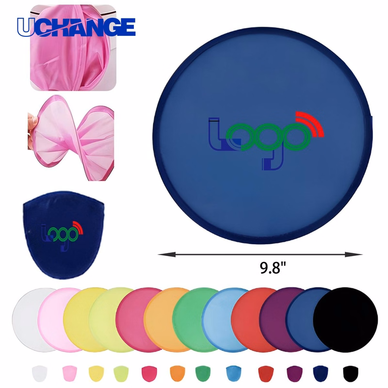 Portable Folding Flying Disc Fan Device with Pouch