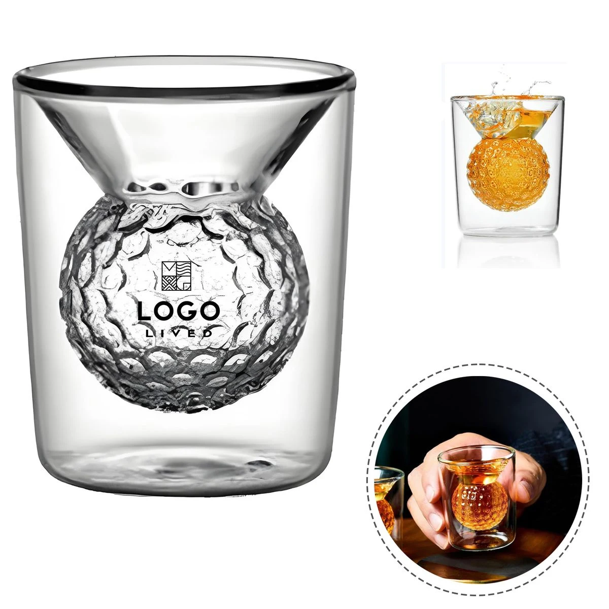 Creative Double Layer Cold Golf Glass Wine Glass 1
