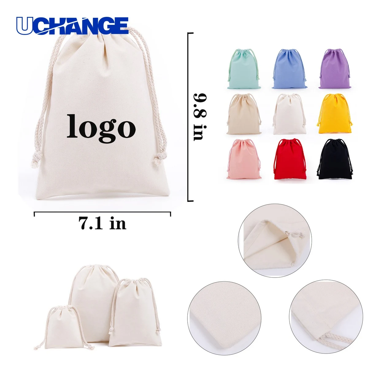 Business Cotton Drawstring Pocket Organizer 1