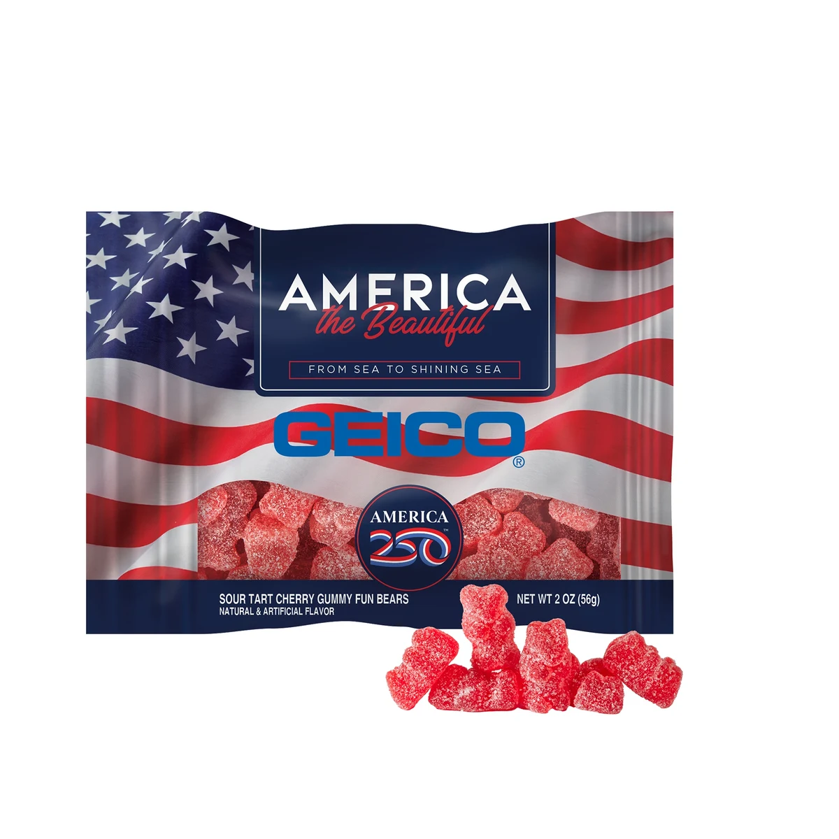 America 250- 2oz. Digibag™- Cherry Gummy Bears 1