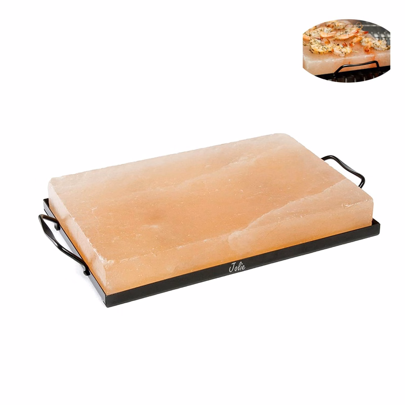 12 x 8 in Salt Block with Metal Serving Tray