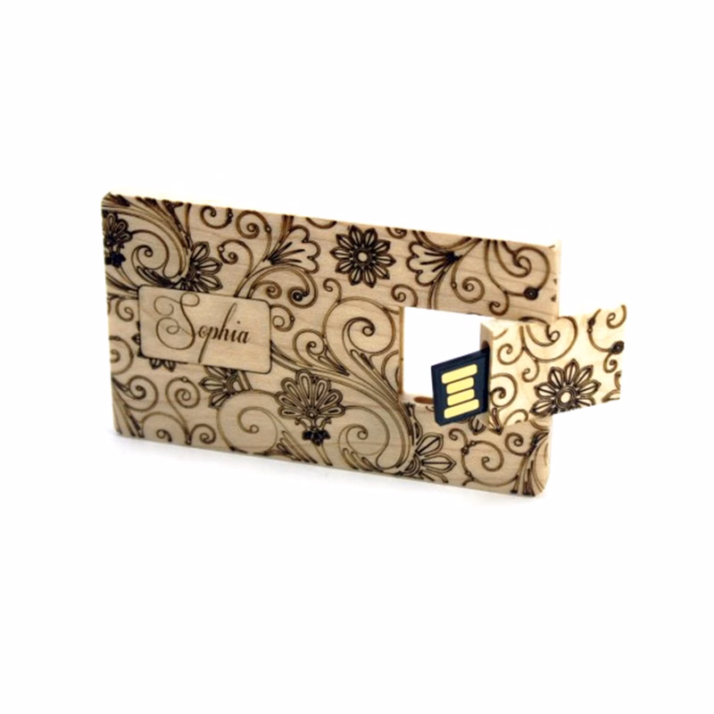Wooden Credit Card USB Drive