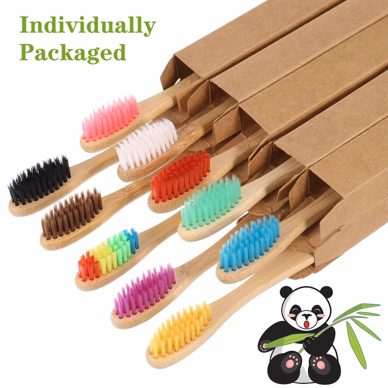 Eco Friendly Color Bristle Bamboo Tooth Brushes