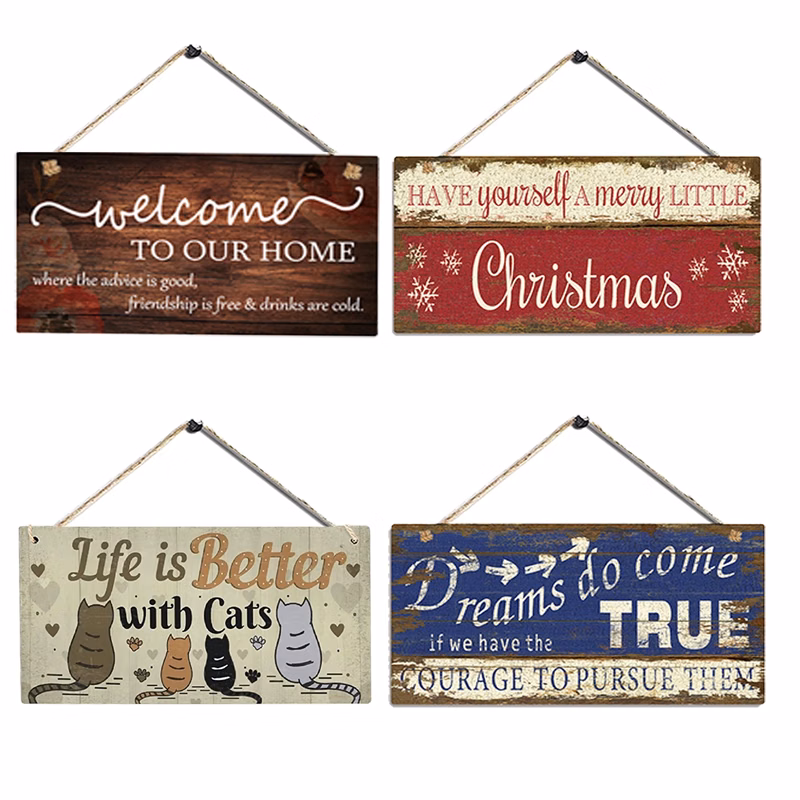 Wooden Door Hanging Signs