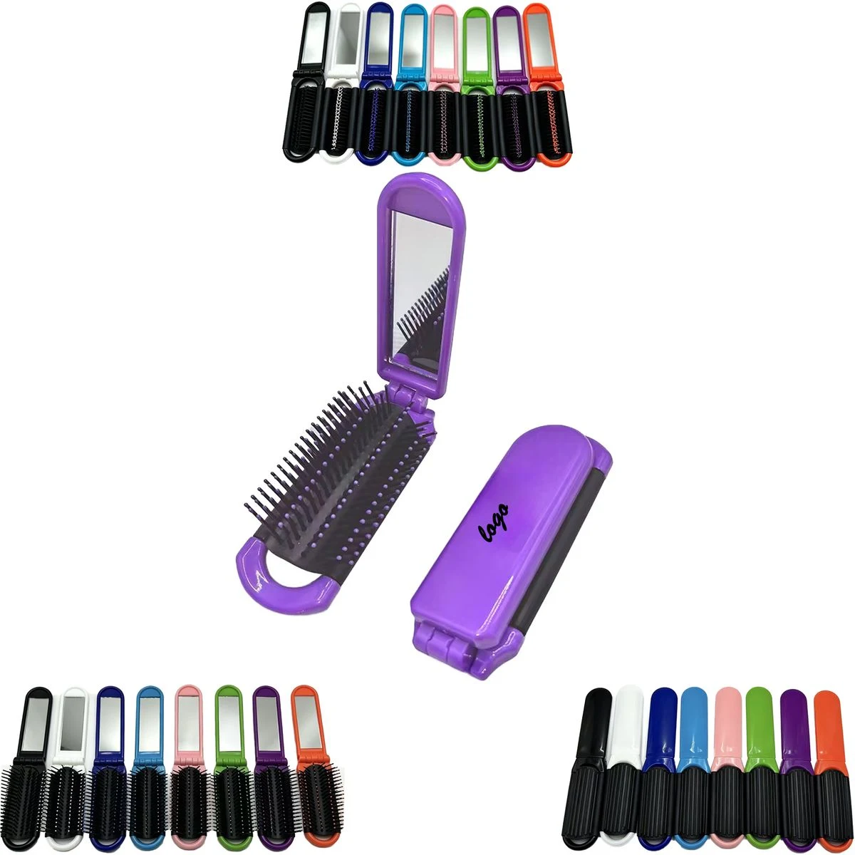 Custom Printed Foldable Pocket Hair Brush 1