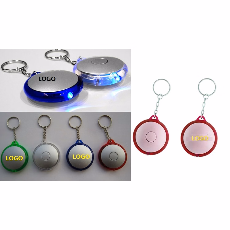 Round LED Flashlight Keychain