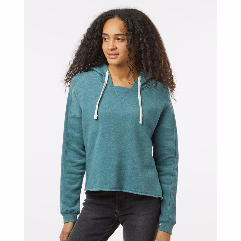 Women's Angel Fleece Crop Hooded Sweatshirt - W23101