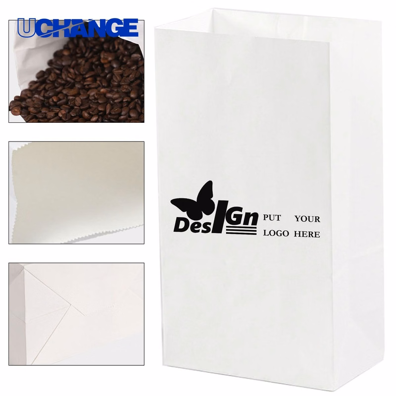 Full Color White Kraft Paper Bag Container