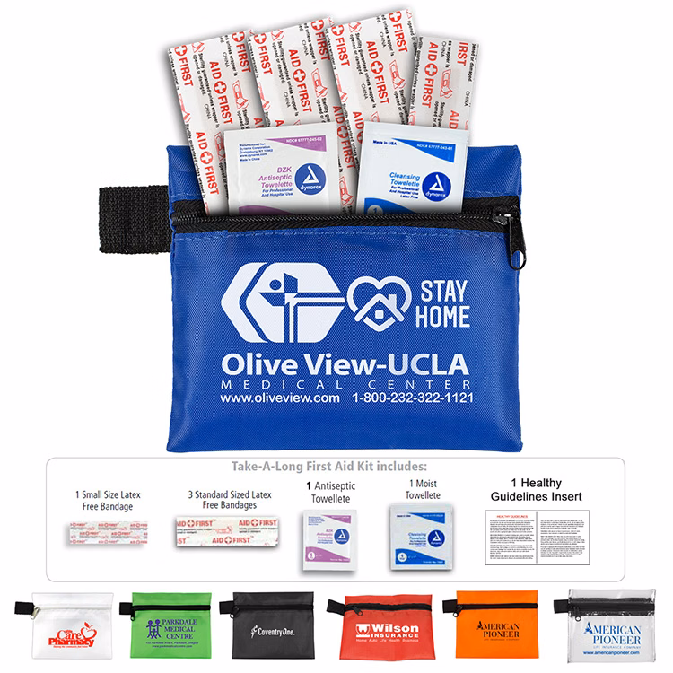 "TAG-A-LONG" 7 Piece First Aid Kit Components