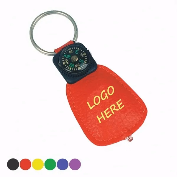 PU Leather Keychain With LED Light