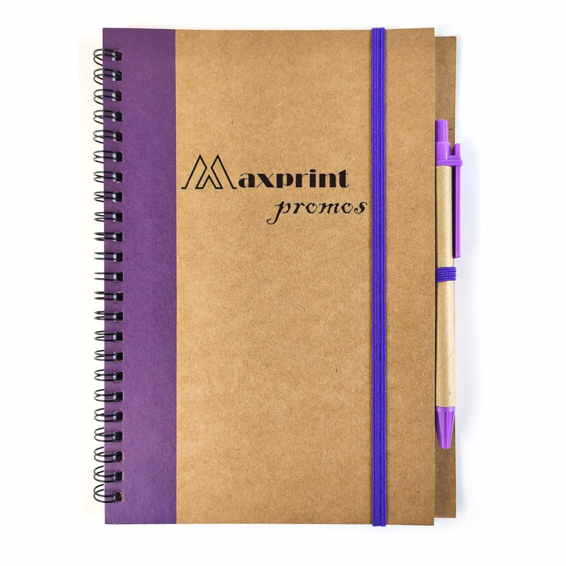 Recycled Spiral Notepad With Hard Cover Pen