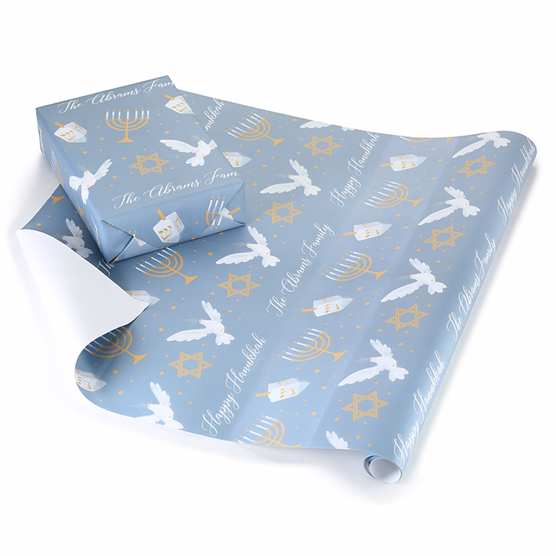 Symbols of Hanukkah Personalized Wrapping Paper Roll