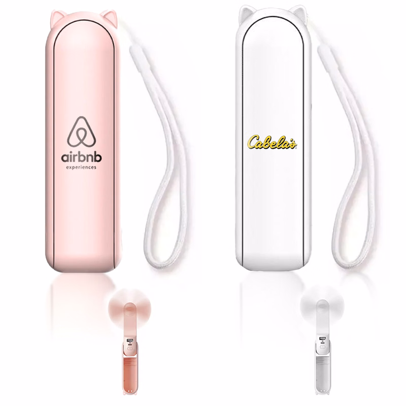3-in-1 Pocket Fan with Power Bank and LED Light