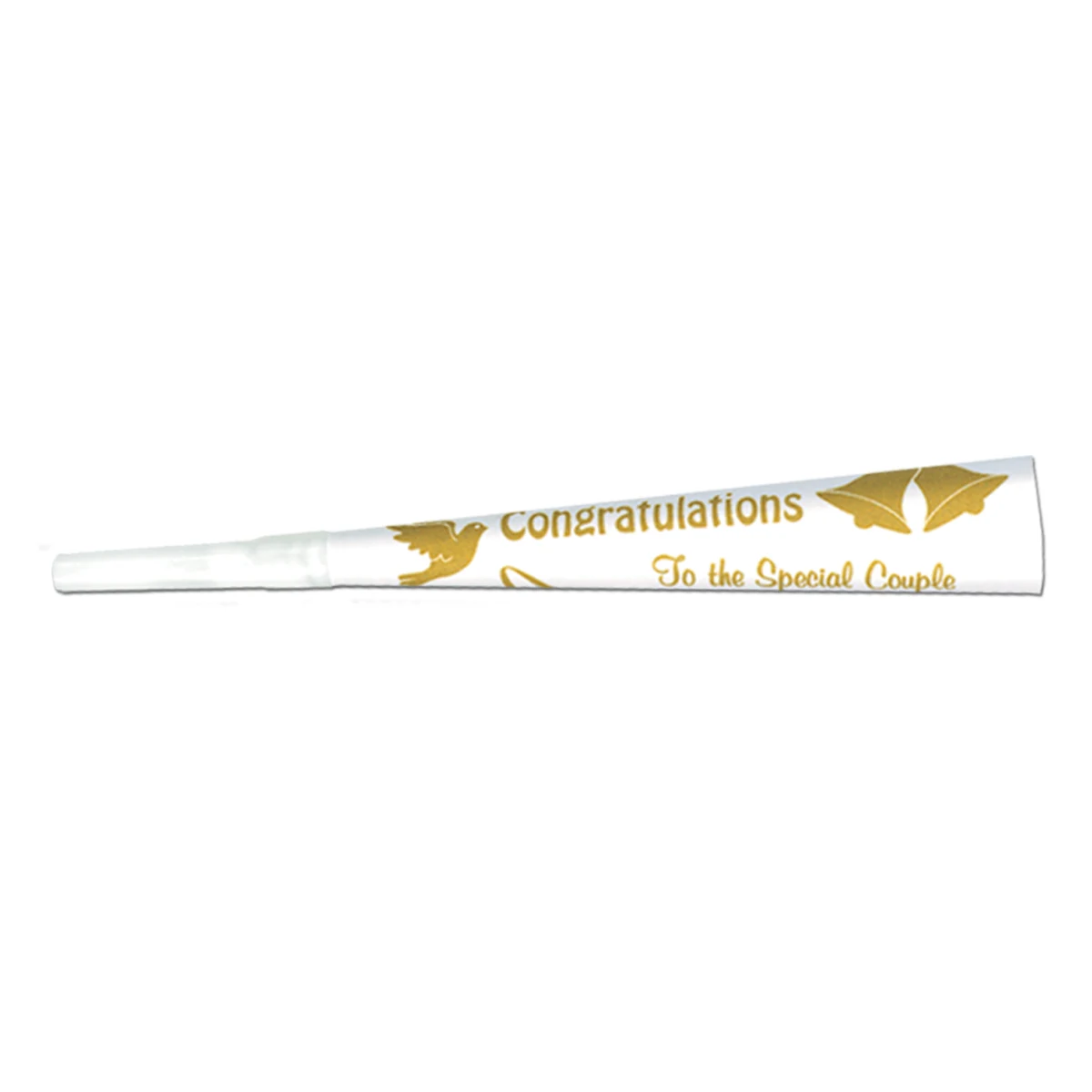 Gold Printed Wedding/Anniversary Trumpets 1