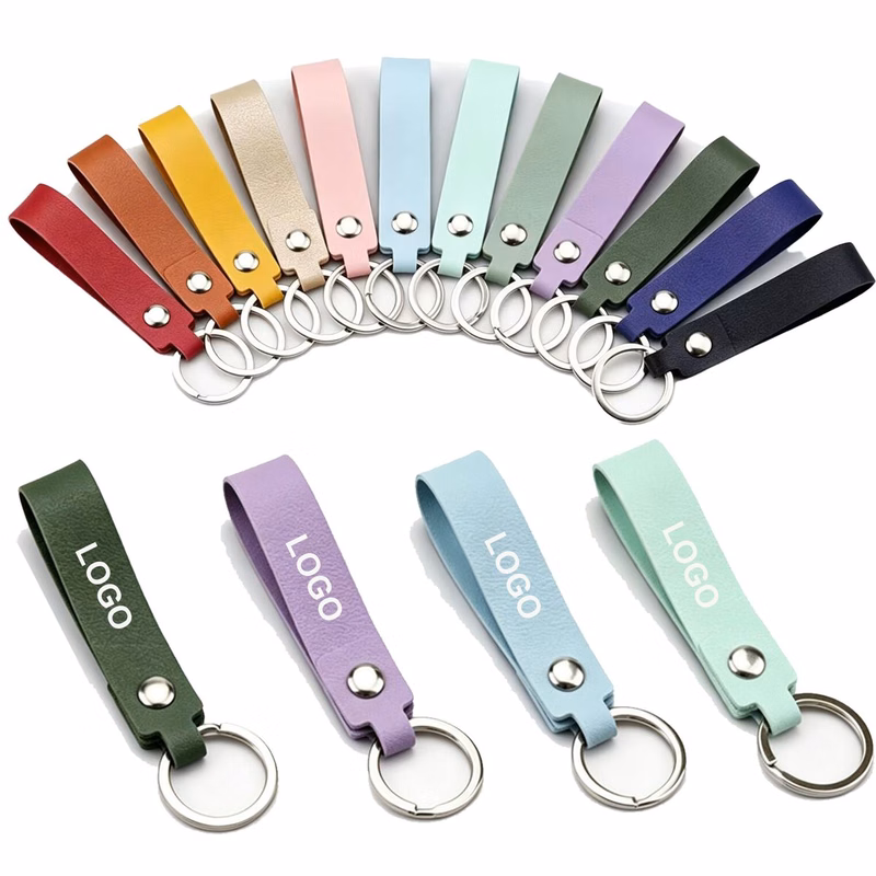 Promotional Leatherette Key Fob For Logo Engraving