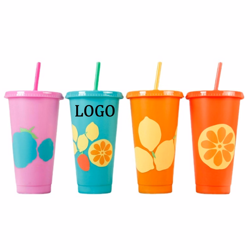 24 Oz. Mood Color Change Plastic Cup w/Lid