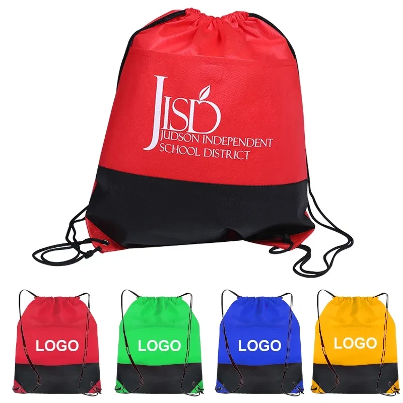 Non-Woven Two-Tone Drawstring Bag 1