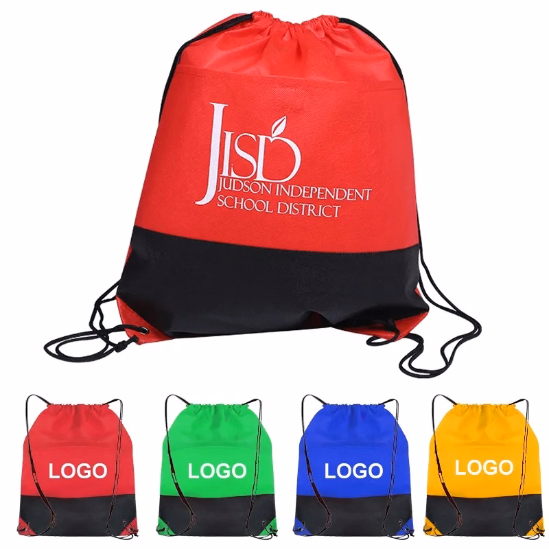 Non-Woven Two-Tone Drawstring Bag
