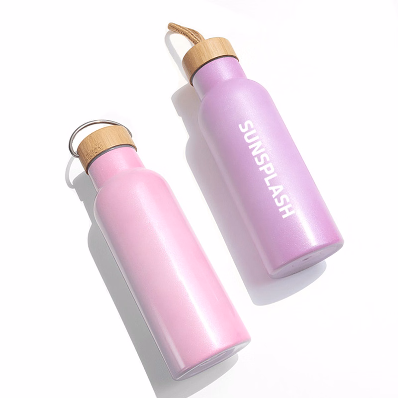 17Oz Stainless Steel Mugs with Bamboo Lid Vacuum Bottles