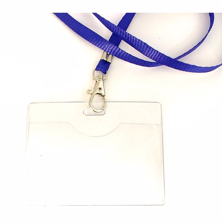 Clear vinyl badge holder lanyard combination