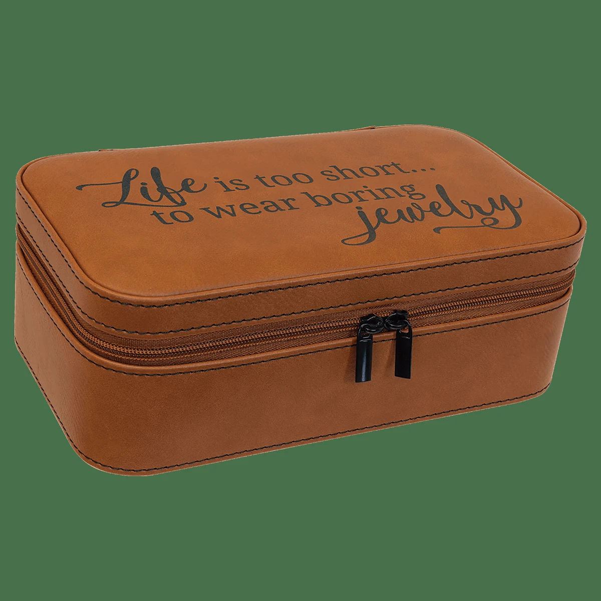7 1/2" X 4 1/2" Rawhide Leatherette Jewelry Box 1