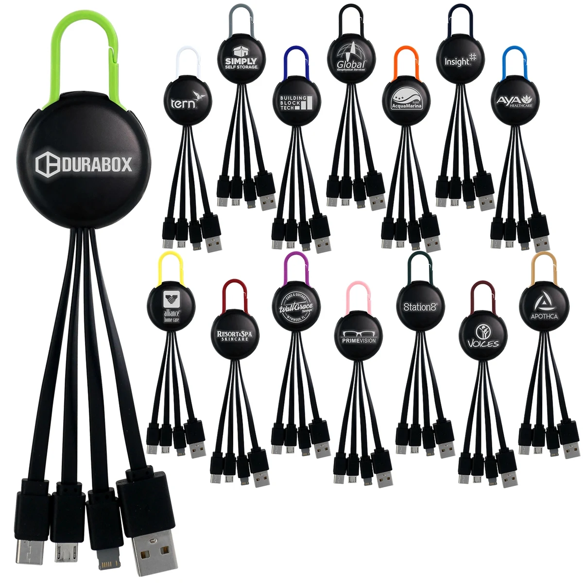 LIGHT UP LOGO CLIP 3 IN 1 CHARGING CABLE 1