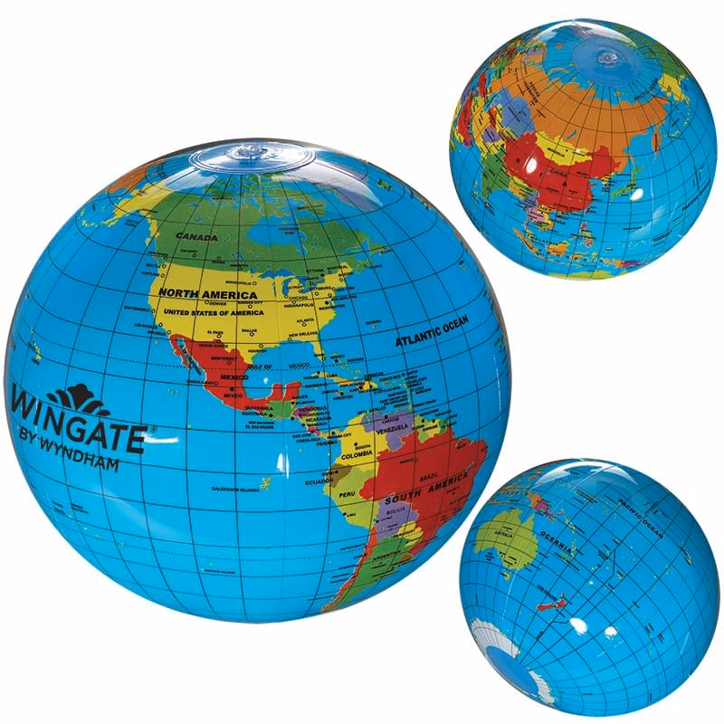 Custom Inflatable Global Beach Ball- 14"