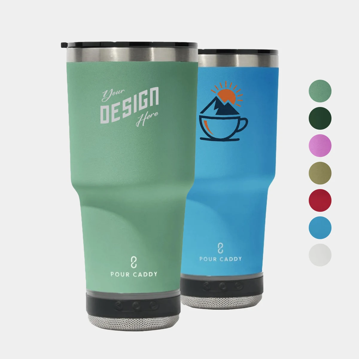 Pour Caddy® Vibe 28 oz Insulated Tumbler with Bluetooth Speaker 1