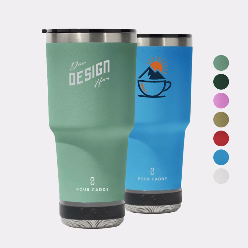 Pour Caddy® Vibe 28 oz Insulated Tumbler with Bluetooth Speaker