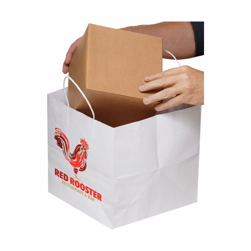 White Kraft Paper Shopper with Twisted Paper Handles