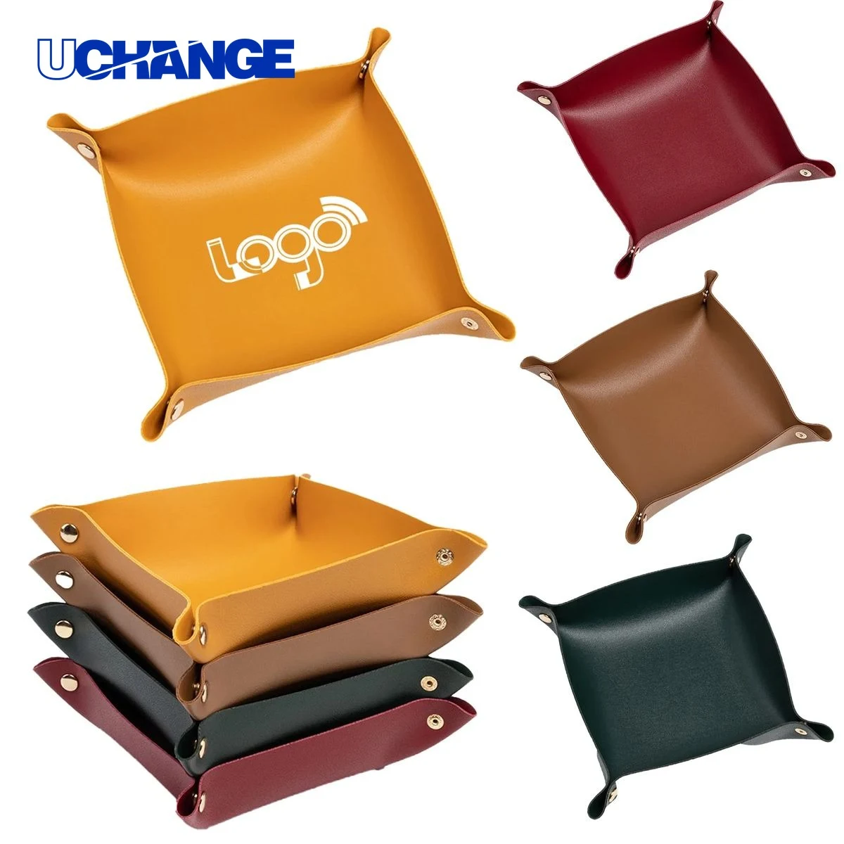PU Leather Storage Basket Tray 1