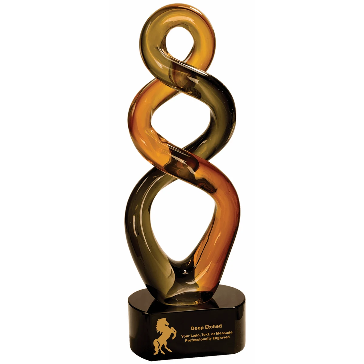 13 1/2" Brown Twist Art Glass Award 1