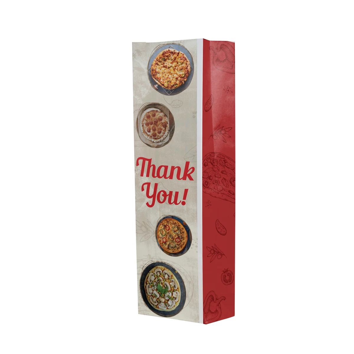 SOS #4XL Multi-Sided Full Color Food Safe Paper Bags (5" x 16" x 3.125") 1