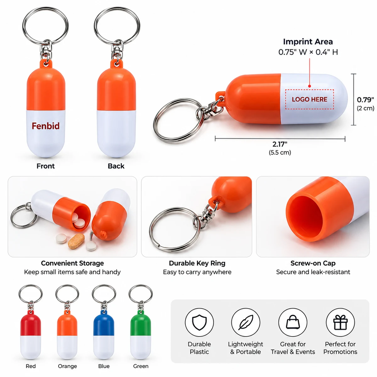 Plastic Pill Box Keychain 1