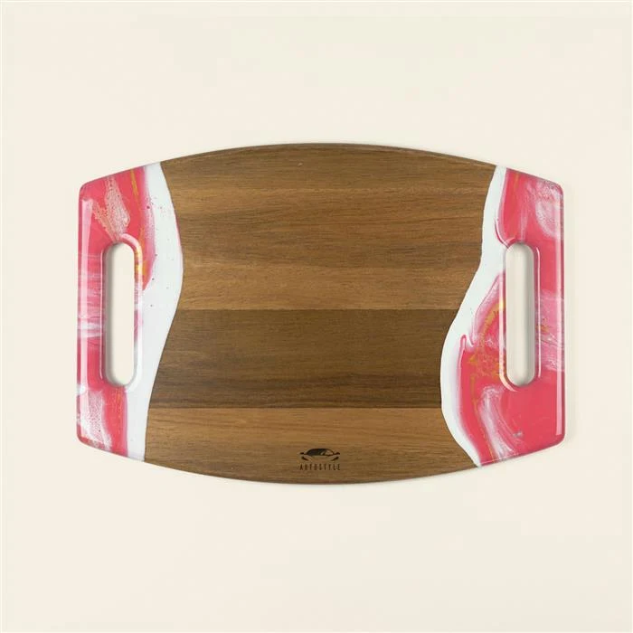 XL Curved Acacia Board With 2 Handles 1