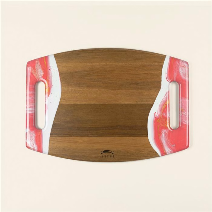 XL Curved Acacia Board With 2 Handles