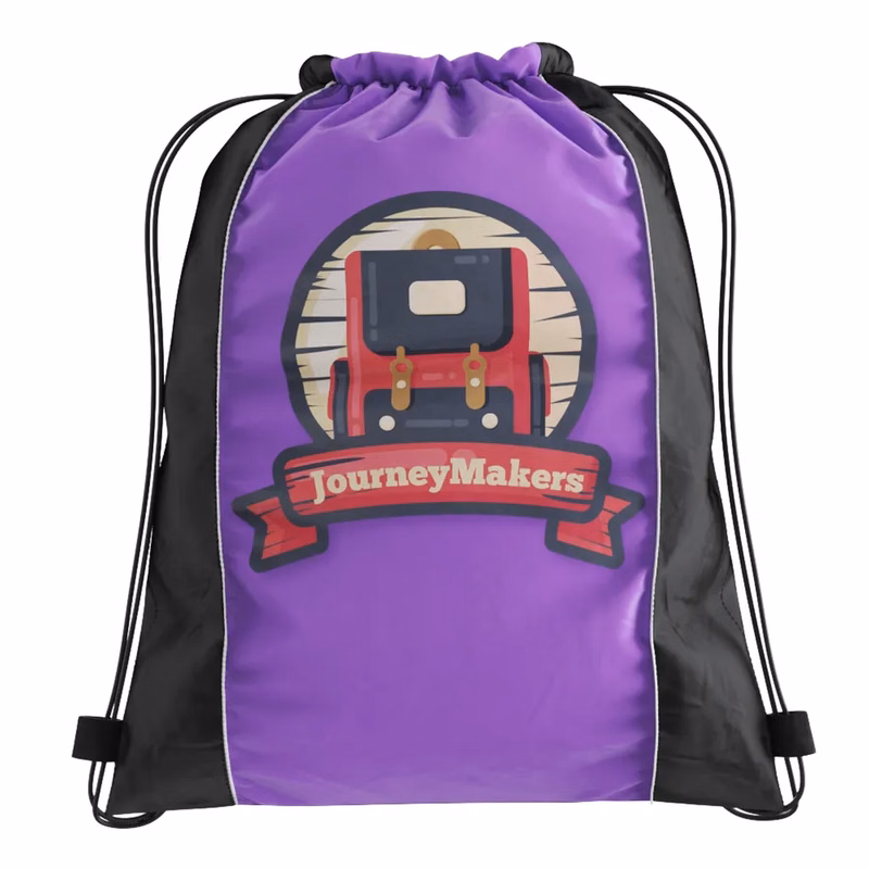 Side-Accents Drawstring Bag
