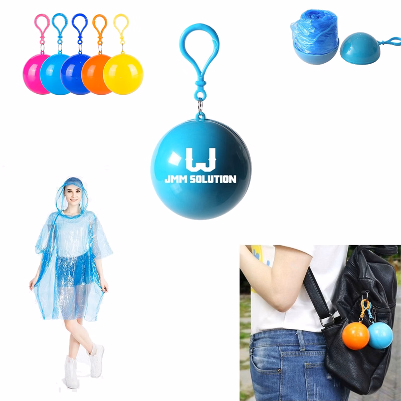 Disposable Raincoat for Adults with Ball