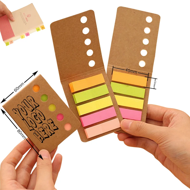 Mini 5-color Sticky Flag with Kraft Paper Holder 1
