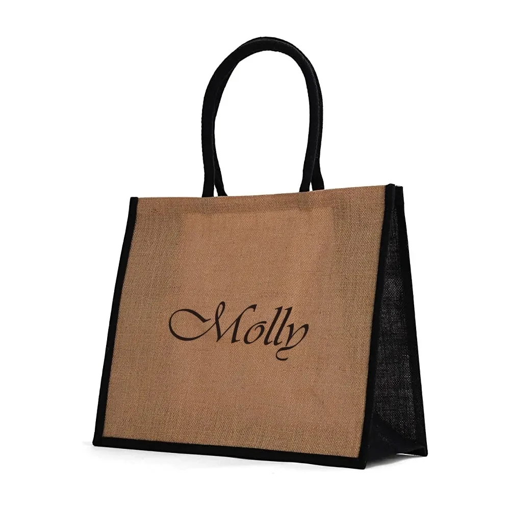 Jute Tote Bags With Handles, custom tote bag with logo imprint 1
