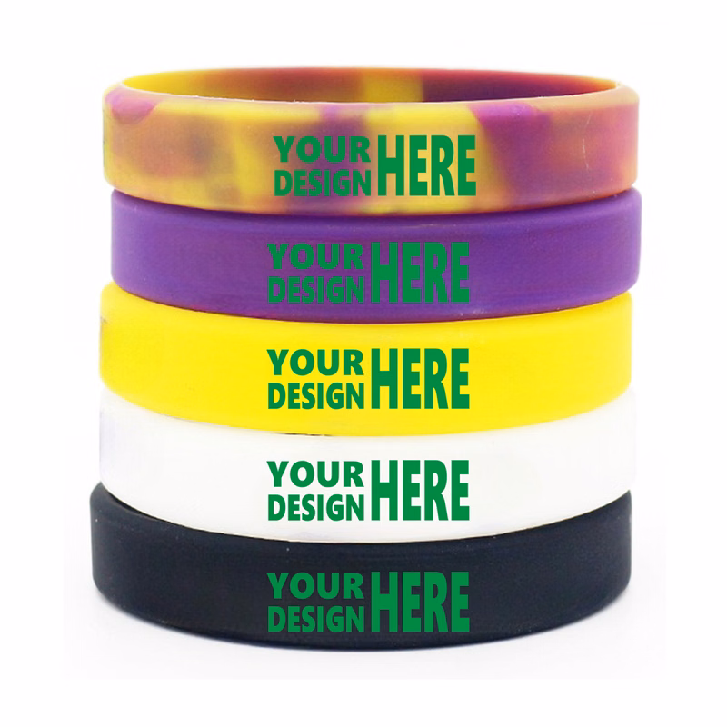 MOQ50 Personalized Glow Silicone Debossed Wristband