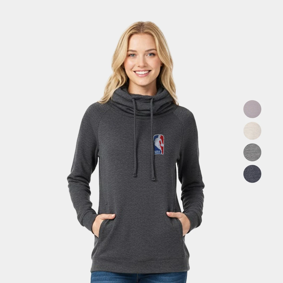 HeatLast™ Ladies Faux Cashmere Funnel Neck Sweatshirt, custom hoodie or sweatshirt with logo imprint 1