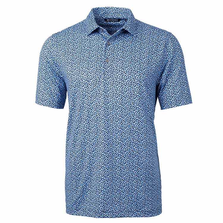 Cutter and Buck Pike Magnolia Print Stretch Polo