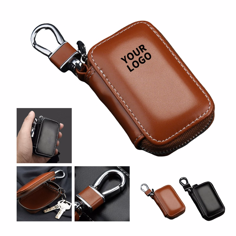 Zipper Key Case With Hanging Hook 4.9" Length X 2.8" Width X 1.1" Height