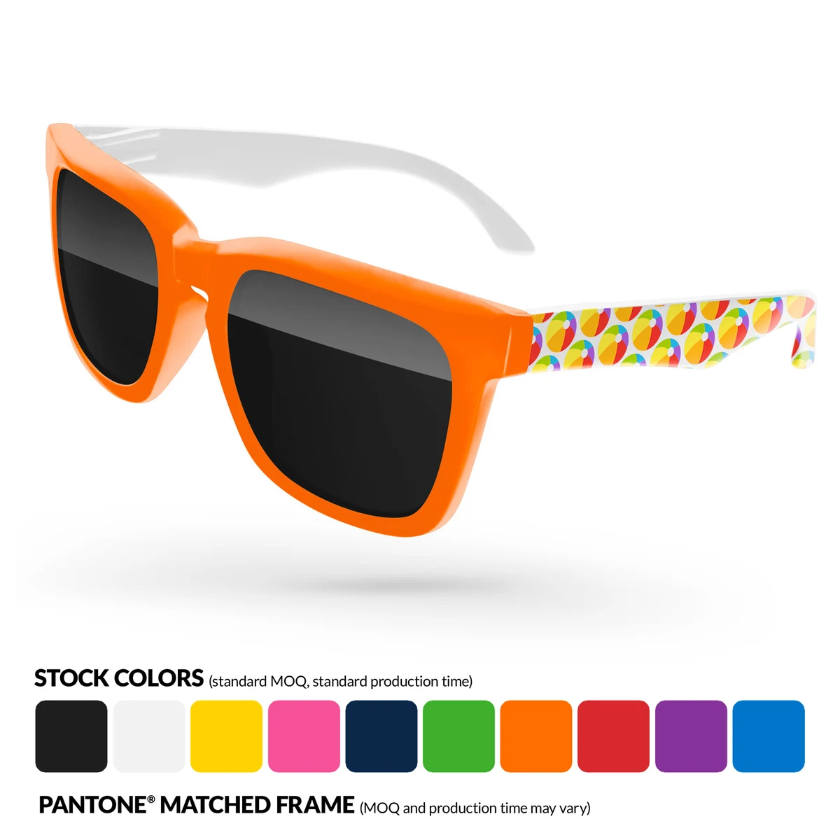 2-Tone Promotional Bold Sunglasses w/ Arms Heat Transfer 1
